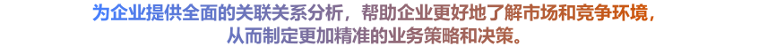 为企业提供全面的关联关系分析，帮助企业更好地了解市场和竞争环境，从而制定更加精准的业务策略和决策。
